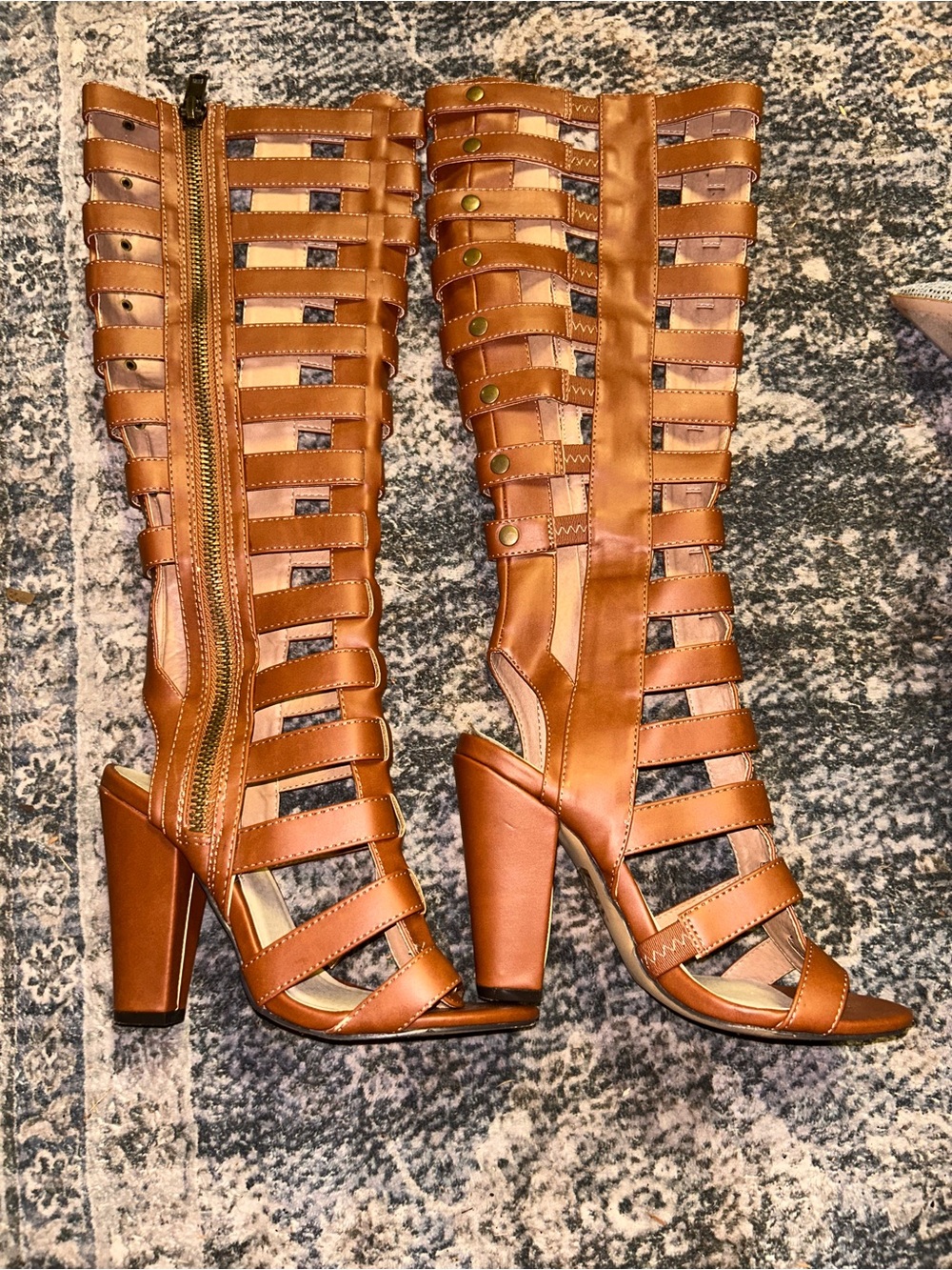 Women's Michael Antonio Strappy Gladiator High-Heel Sandals in Tan